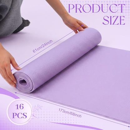 3 mm Thick Yoga Mat Bulk, Non Slip Exercise Workout Fitness Pad for Women Men, Gym Home Yoga Pilates, Easy to Clean, Sturdy PVC - color: Violet Haze