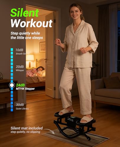 Rock Stepper Side to Side Exercise Machine, Rocking Stepper for Home Gym with LCD Display & Resistance Bands, Low-Impact Step Rocker Workout Equipment Supports 330 lbs - color: Black
