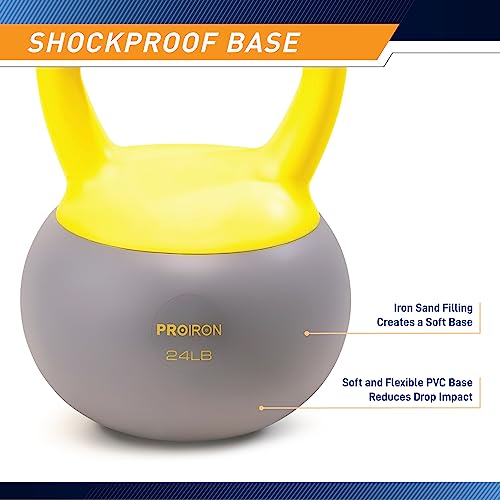 PROIRON Soft Kettlebell 8lb, 16lb, 24lb, 32lb Kettlebells with Iron Sand, Non-Slip Handle, Kettle Weights for Fitness, Exercise, Workout, Home Gym, Strength Training, Bodybuilding Weightlifting - style: 24 lbs
