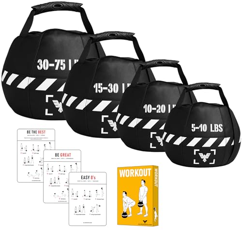 Elite Kettlebell Sandbag - Heavy Duty Sand Weights Bag for Cross Training, Strength Training, Workout, Functional Fitness, Adjustable Weight, Durable Training Equipment for Home & Gym (UN-FILLED) - size: 10-20 LBS