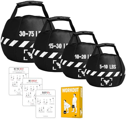 Elite Kettlebell Sandbag - Heavy Duty Sand Weights Bag for Cross Training, Strength Training, Workout, Functional Fitness, Adjustable Weight, Durable Training Equipment for Home & Gym (UN-FILLED) - size: 10-20 LBS