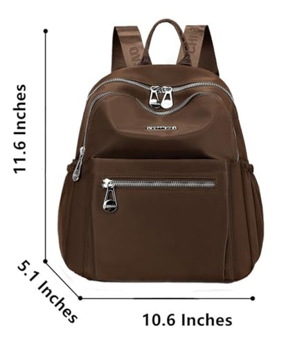 Mini Backpack Purse for Women Lightweight Nylon Casual Bag Small Daypacks for Work Travel (D Coffee) - color: D Coffee