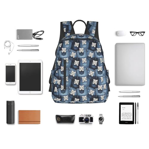Expandable Outdoor Daypack White Tiger, Flexible Capacity Hiking Rucksack for Wilderness Travel Field Activities Men Women - color: Picture (825)