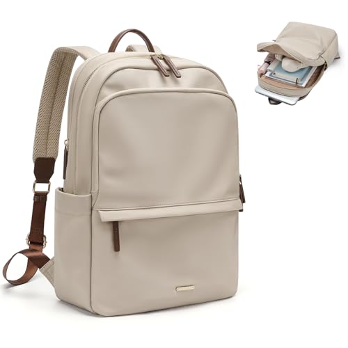 GOLF SUPAGS Women Laptop Backpack Casual Daypack for Work Travel College Backpack Purse Separate Laptop Compartment Fits 15.6 Inch Notebook - color: Apricot-upgrade, size: 15.6 Inch