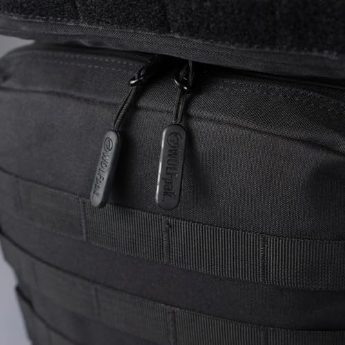 WOLFpak 45L Tactical Gym Backpack (Alpha Black) Durable 1000D Waterproof Oxford Material with MOLLE Webbing, Laptop Pocket & Dual Cup Holders, Durable Fitness/Travel/Military Daypack - color: Alpha Black