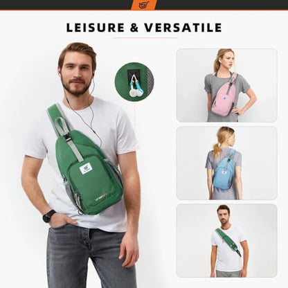 SKYSPER Sling Bag RFID Crossbody Sling Backpack Cross Body Shoulder Bag Travel Hiking Daypack for Women Men(Lightblue) - color: Lightblue