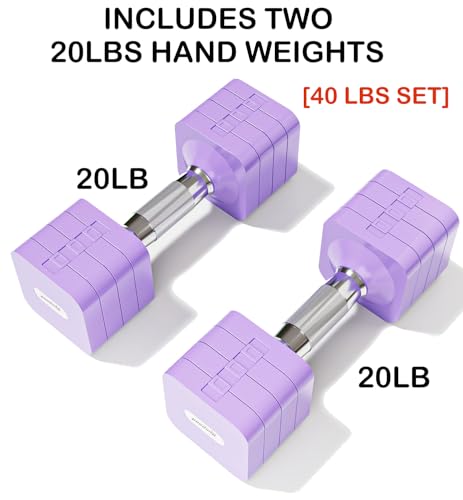 15LB 20LB 30LB 40LB 50LB Adjustable Dumbbell Set Free Weights Dumbbells Set for Women Men Hand Weights Sets Adjust Dumbbell Weight Sets for Home Gym Exercise Workout Strength Training Equipments - color: Purple