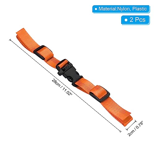 PATIKIL Backpack Belt Strap, 2 Pack Nylon Webbing Adjustable Replacement Waist Strap with Quick-Release Buckle for Pack Backpack Luggage Bags, Orange - color: Orange