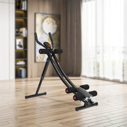 Ab Machine Abdominal Crunch Core Workout Equipment Foldable Exercise Ab Trainer Machine Coaster Abdominal/Core Fitness All Training Equipment Levels for Home & Gym - size: 35.4*15.7*34.6in Black