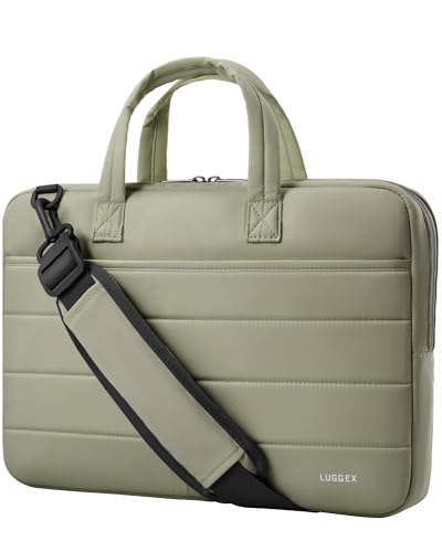 LUGGEX Laptop Bag 15-16 Inch, LTX02 360° Protective Laptop Sleeve with Shoulder Strap, Compatible with Macbook Air/Pro 15/16 Inch (LTX-Core, Green) - color: Green, size: 15-16 Inch for Macbook Air & Pro