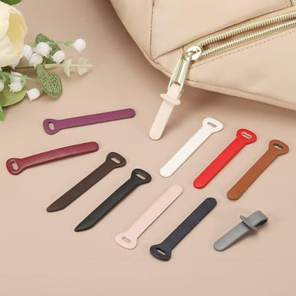 PATIKIL 30Pcs Leather Zipper Pull, 2.6" Replacement Zipper Puller Extender Backpack Luggage Sliders for Handbags Suitcases Bags Wallets Jackets Coats Pull Tabs, Dark Khaki - color: Dark Khaki