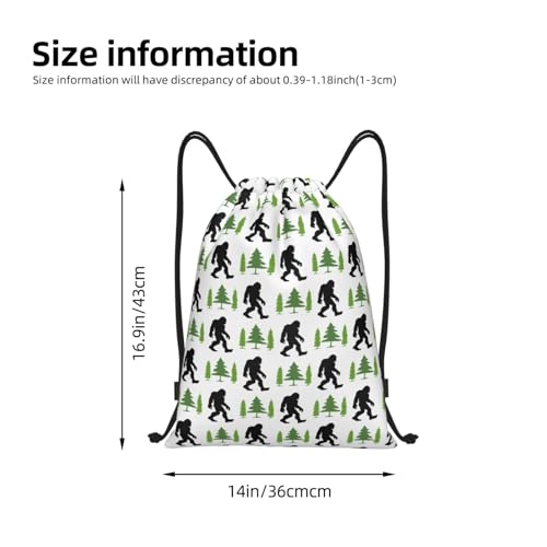Gianlaima Sasquatch Black Bigfoot Art Funny Drawstring Bags Backpack Bag Sport Gym Sack String Bag Yoga Dance Travel Bag For Men Women - color: Black46