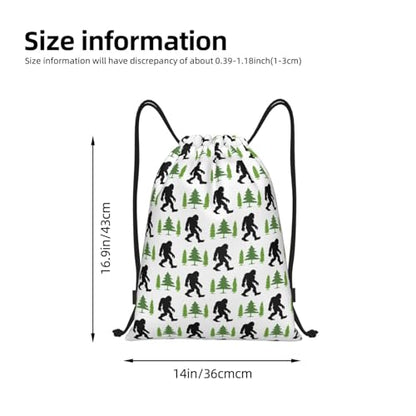 Gianlaima Sasquatch Black Bigfoot Art Funny Drawstring Bags Backpack Bag Sport Gym Sack String Bag Yoga Dance Travel Bag For Men Women - color: Black46