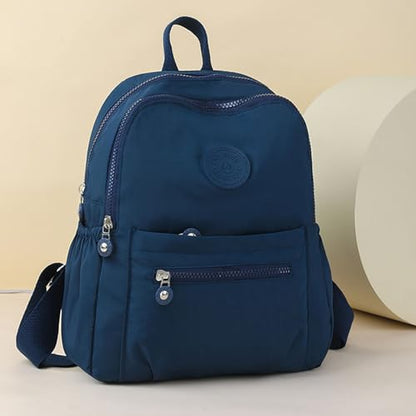 Simple Casual Solid Color Lightweight College Work Backpack Anti Theft Travel Backpack Daypack for Women (Blue) - color: Blue