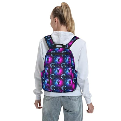 Compact Urban Commute Backpack Space Black Cat, Slim Fit Laptop Daypack for Office Business Casual Daily Wear Men Women - color: Picture (223)