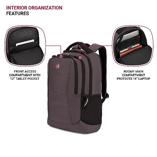 SwissGear 5668 Laptop Backpack, Dark Gray Heather, 18.25 In - color: Dark Grey Heather