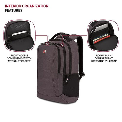 SwissGear 5668 Laptop Backpack, Dark Gray Heather, 18.25 In - color: Dark Grey Heather