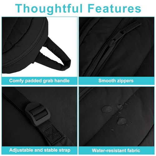 Lightweight Mini Backpack for Women,Taslan Durable Daypack,Casual Travel Backpack with Adjustable Straps for Daily,Travel - color: Black