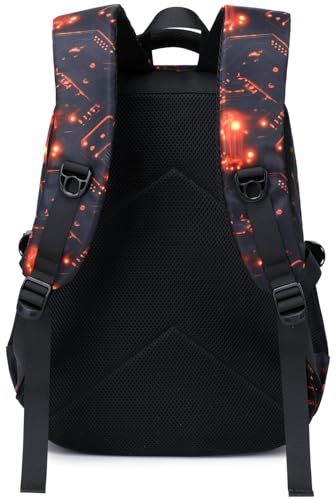 Boys Backpack for Elementary Kids Bookbag Middle School Bags Heavy Duty Soccer Laptop Durable Waterproof 18 In (3-Black Red Game) - color: 3-black Red Game
