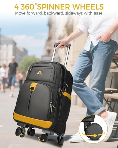MATEIN Rolling Backpack with 4 Spinner Wheels, 17 Inch Backpack on Wheels