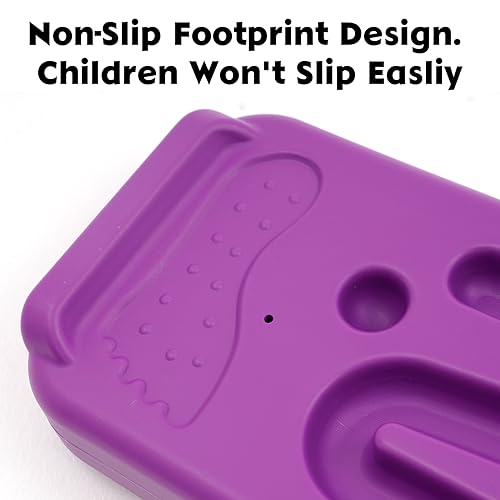 Kids Rocking Seesaw Balance Board with 5 Wooden Balls Sensory Training Rocking Board Balance Training Equipment Children Indoor Outdoor Activity Toy - color: Purple