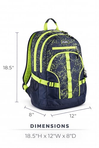 FUEL Hiking Laptop Backpack, College Bookbag, Travel Daypack with 5 Compartments, Dynamo Tech Pocket, 18.5 Inches - color: Black