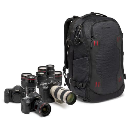 Manfrotto PRO Light Flexloader L, Professional Backpack for Cameras, Expandable Pocket for 3-Axis Gimbal Stabilizer, Multiple Tripod Attachment Points, Interchangeable Dividers, Black