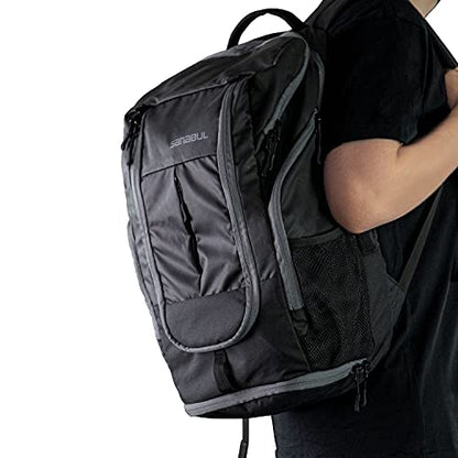 Sanabul Combat Gear Pack Sports Backpack Gym Backpack for Men Multi-Compartment Jiu Jitsu and Boxing Bag- Black/Grey