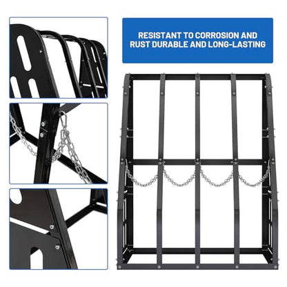 1500 LBS Vertical Bar Storage Rack Standing Steel Metal Long Parts Industrialized 4 Bays Racks Rugged and Durable for Factories, Warehouses, Garages, Black