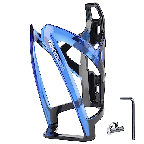 ROCKBROS Bike Water Bottle Holder Ultra-Light Bicycle Bottle Cages with Screws Tool, Universal Bike Cup Holder Rack for Road MTB Bikes… - color: Blue-Black, size: Standard