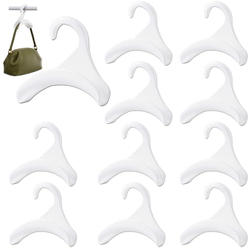 10 Pcs Purse Hanger Hook Purse Organizer Insert Hanger Holder Handbags Backpacks Arch Hook for Closet Home Storage(White) - size: White(10pcs)