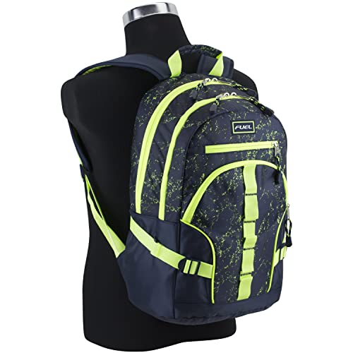 FUEL Hiking Laptop Backpack, College Bookbag, Travel Daypack with 5 Compartments, Dynamo Tech Pocket, 18.5 Inches - color: Black