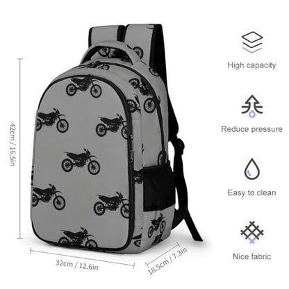 Business Travel Laptop Backpack Motorcycle Dirt Bike Black Grey, Anti Theft Water Resistant Computer Bag with Compartment for Men Women - color: Pattern (317)