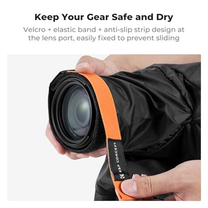 K&F Concept Camera Rain Cover, Waterproof Camera Cover for Nikon Canon Sony DSLR/Mirrorless Cameras & Lenses, Professional Raincoat with Anti-Fog Window & Waterproof Zipper, Camera Rain Sleeves