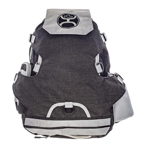 HOOEY Mule 25L Backpack - Hiking, Gym, & Travel Bag with Boot Carrier, Hat Strap, Rain Cover, Laptop Sleeve (Black/Grey) - color: Black/Grey