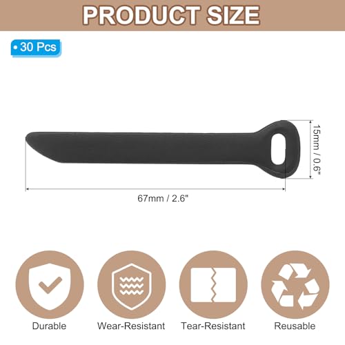 PATIKIL 30Pcs Leather Zipper Pull, 2.6" Replacement Zipper Puller Extender Backpack Luggage Sliders for Handbags Suitcases Bags Wallets Jackets Coats Pull Tabs, Black - color: Black