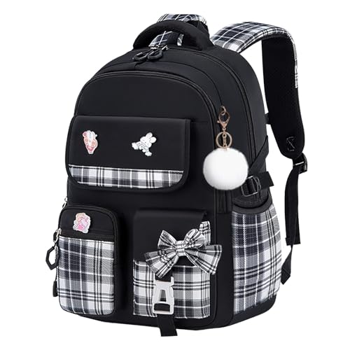 Girls Backpack Kids Backpack for Girls School Kawaii Bookbag Book Bag for Elementary Primary School - color: Black-gz