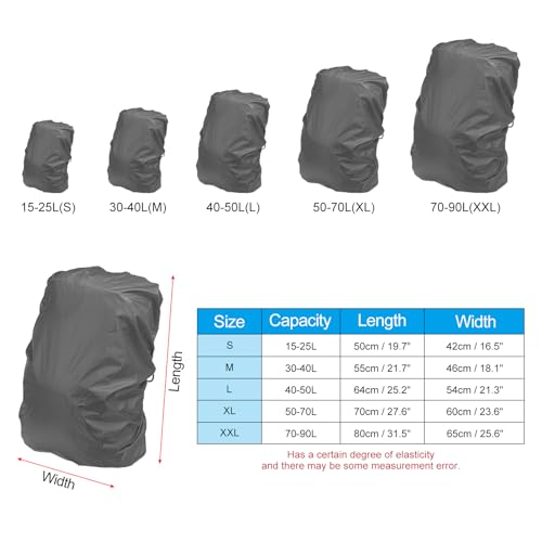 PATIKIL Waterproof Backpack Rain Cover with Anti-Slip Cross Buckle Straps & Drawstring Bag for Hiking Camping Traveling - color: Gray, size: Small