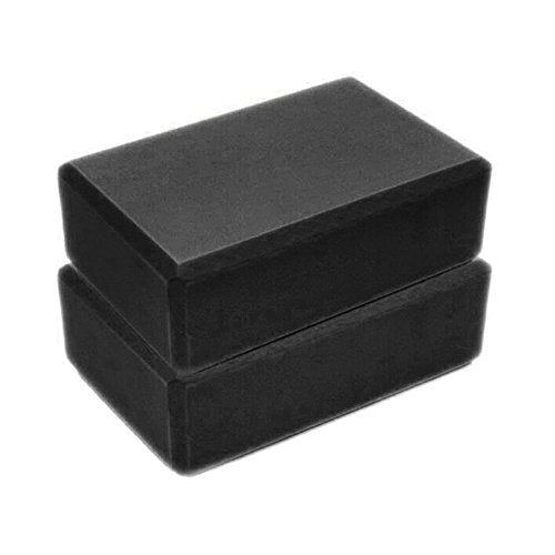 Yoga Blocks Bulk 2 Pack Supportive Latex-Free EVA Foam Yoga Blocks Set,9×6×3 Inches Non-Slip Surface Lightweight High Density Yoga Block for Meditation Stretching Exercise Pilates - color: Black