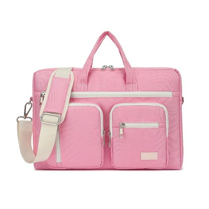 15-15.6 inch Laptop Shoulder Bag, for MacBook Pro 16, Hp Lenovo Dell 14 inch Waterproof Messenger Bag Case Sleeve (pink) - color: Pink