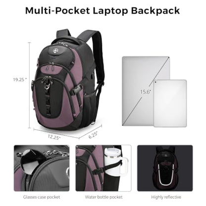 Swissdigital Design Laptop Backpack for Men with USB Charging Port SD803-85 - color: Light Purple/Black