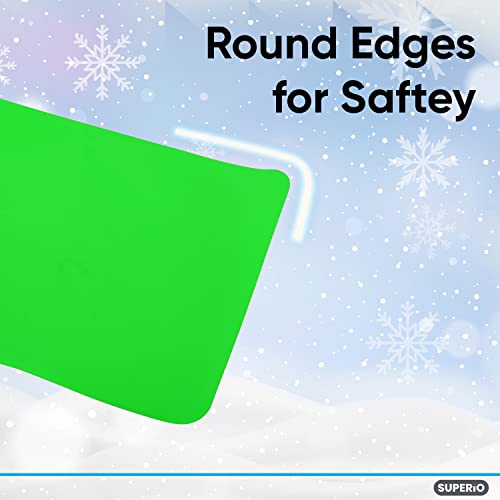 Superio Snow Slider Mat, Flexible Snow Sled Flying Carpet, Roll up Sleds for Kids 36" / Adults 54" Lightweight Plastic Snowboard Sled, 1 Pack - color: Green, size: 54"
