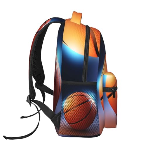 Travel Backpack Basketball Ball Carry on Backpack Lightweight Business 15.6inch Laptop Backpack for Men Women - color: Basketball Ball