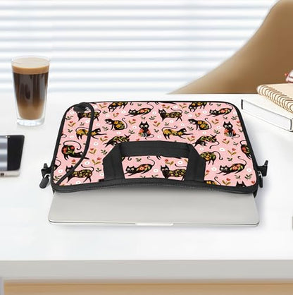 RICHEN 10 inch Messenger Bag Carrying Case with Handle Accessory Pocket Fits 7 to 10-Inch Laptops/Notebook/Kids Tablet (7-10.2 inch, Flowers Cats) - color: Flowers Cats, size: 7-10.2 inch