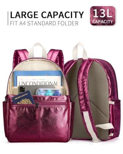 Toddler Backpack for Girls Boys 2-6 Kindergarten Elementary School Kids Backpack Boys 14" H Diaper Bag - color: Magenta