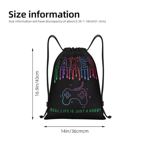 Gianlaima Game Over Controller Graphics Drawstring Bags Backpack Sport Gym Sack Yoga Dance Travel Bag For Men Women - color: Black11