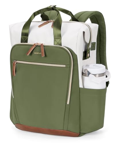 ECOHUB 17" Laptop bag for Women 25L Teacher's Laptop Backpack Work Backpack for Professional Nurse Travel Backpack,Green - color: Green