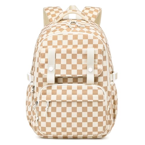 MUSEVOS Girls Backpack, Elementary Middle School Backpack, Large Capacity Kids Bookbag - color: Khaki