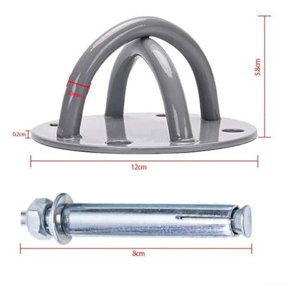 Suspension Trainer Mount, 4-Hole Wall Ceiling Anchor Bracket for Gym Fitness Yoga Straps, Anti-Rust Metal Fixing Plate with Screws, Supports 2200lbs