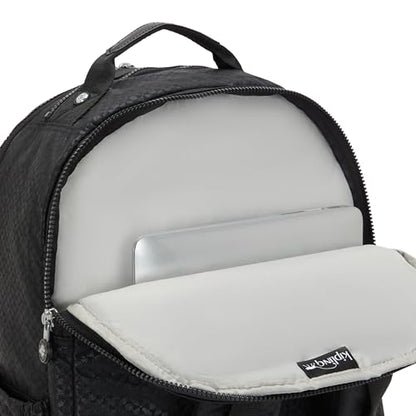 Kipling Women's Seoul Extra Large 17" Laptop Backpack, Durable, Roomy with Padded Shoulder Straps, Built-In Protective Sleeve - color: Echo Emb, size: 13.5''L x 17.75''H x 9''D